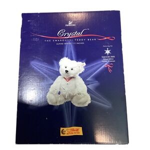 Steiff Swarovski Teddy Bear 2005 Crystal Alpine White Excellent Mohair #04091